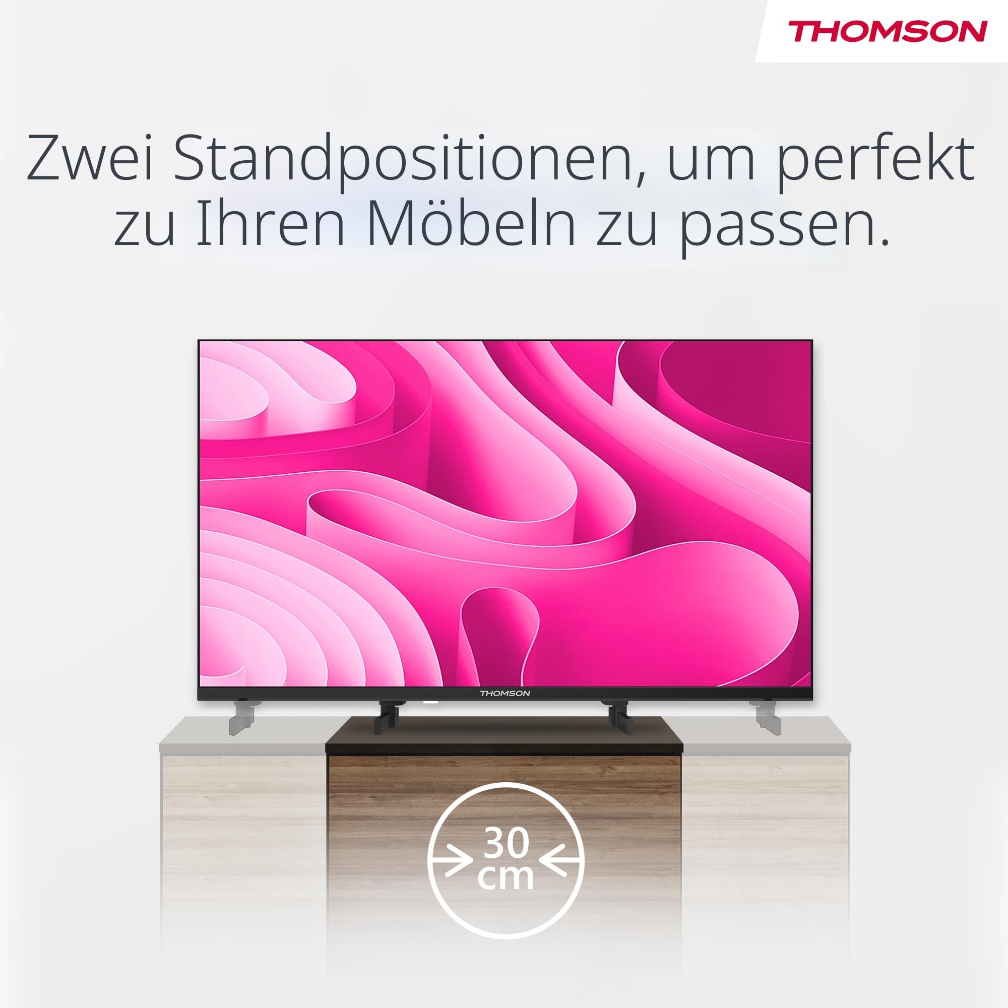 Thomson 32 Zoll (81 cm) HD Easy TV, LED Fernseher (Ohne Smart-TV), Triple-Tuner (DVB-T2/C/S2), Dolby Audio, Hotel-Modus, Multimedia-Player, Beleuchtete Fernbedienung, 3X HDMI, 32HD2S13
