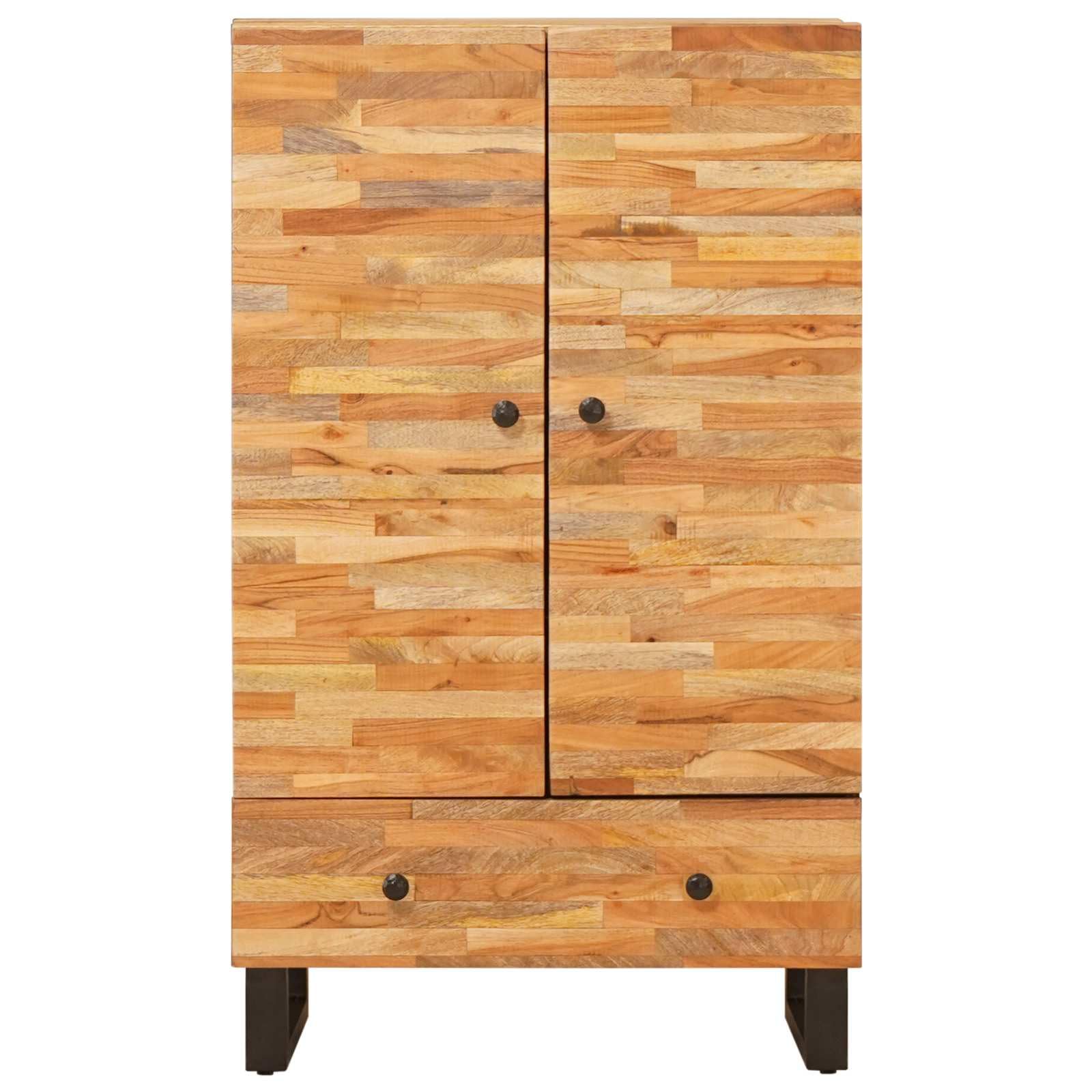 Litego drewna mango Highboard brązowa 60 x 33 x 100 cm z miejscem do przechowywania, idealna do telewizora pod telewizor, do salonu, korytarza, jadalni, do porządku