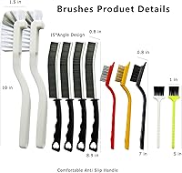 Vista 5 de 11 cepillos de limpieza de hendiduras, cepillo de limpieza de huecos con mango largo, cepillo de limpieza de huecos pequeños para baño, cocina