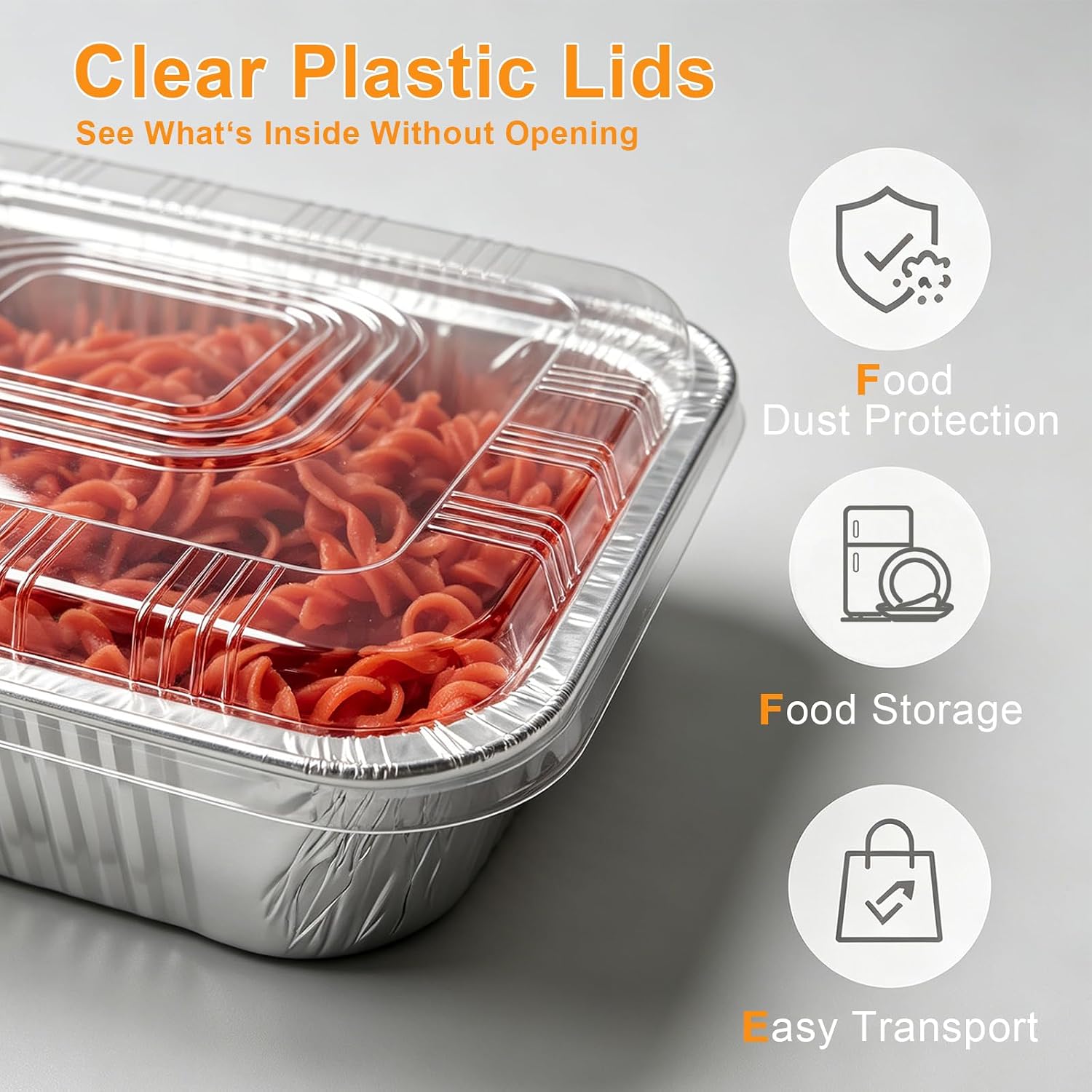 8x8 Aluminum Pans with Clear Lids - 35-Pack Heavy-Duty Disposable | Square Foil Baking Pans, Meal Prep, Grilling, Food Storage, Takeout, Parties, Gifts, Ovens, Air Fryers, Freezers