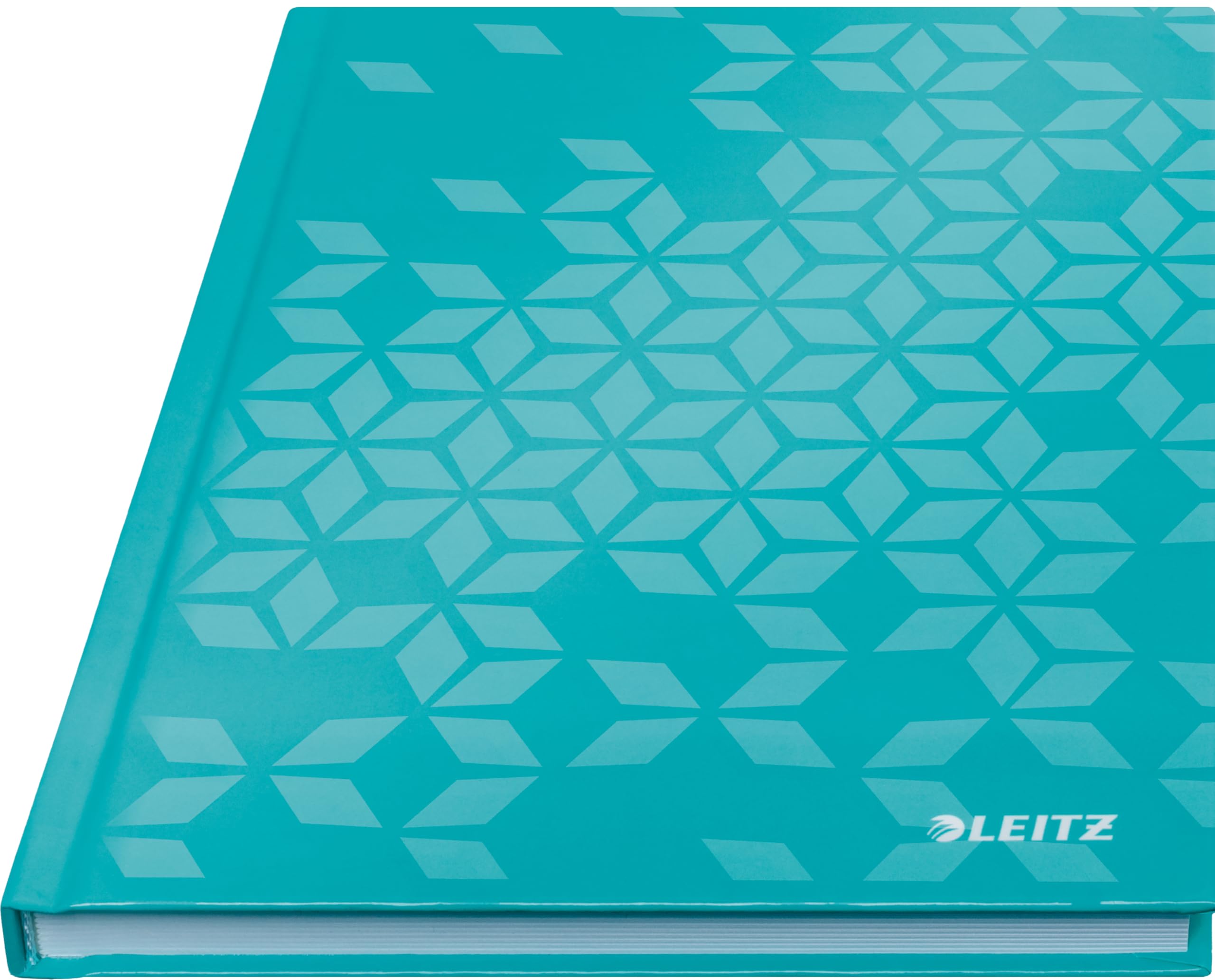 Leitz WOW Notebook A5 Lined, Hardcover, 160 Pages, 80 Sheets of FSC-Certified Paper (80 g/m²), Laminated Cover, Thread Binding, For Office, School or as a Diary, Ice Blue, 46271051