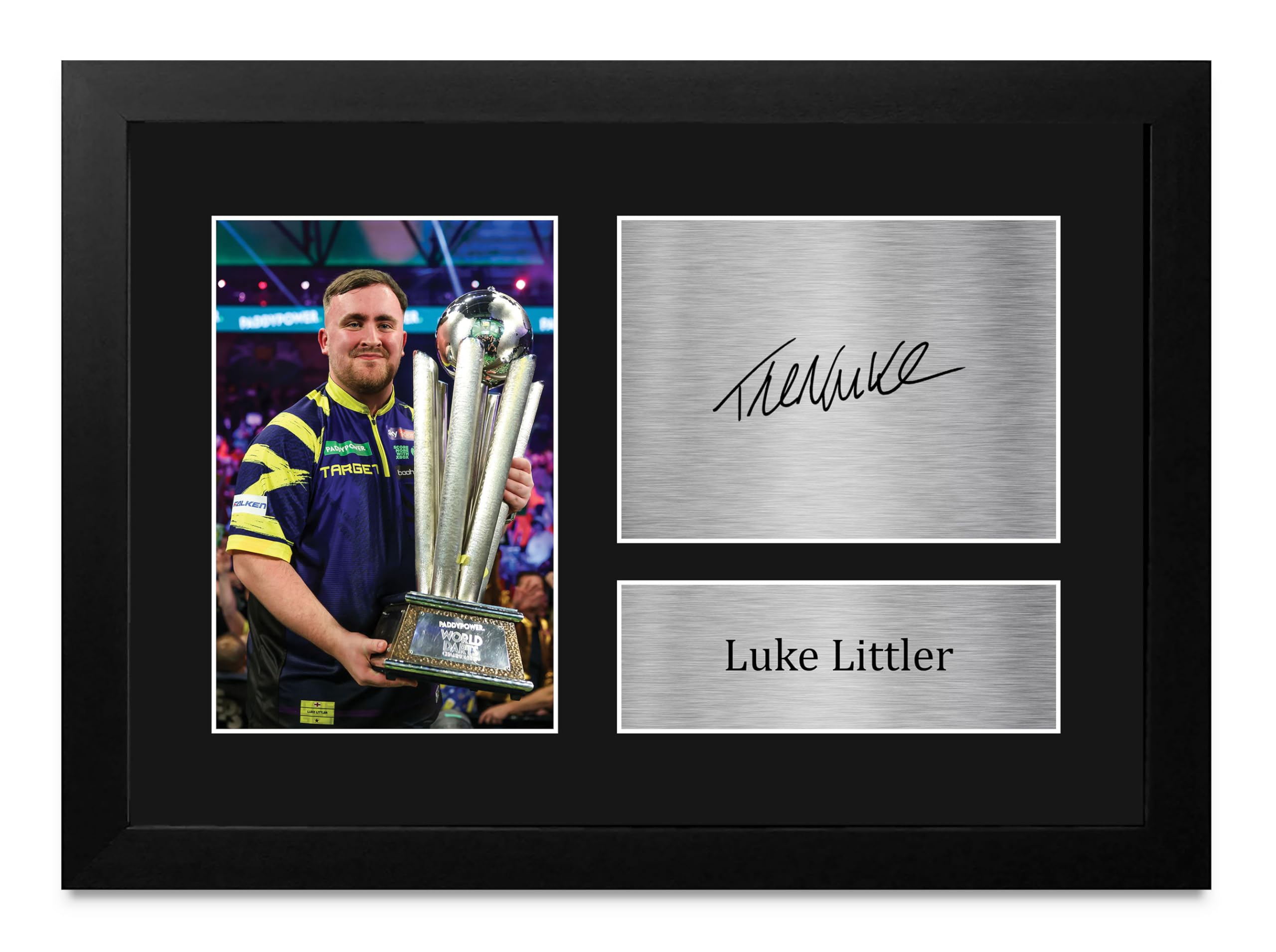 HWC Trading Luke Littler Gifts Printed Signed Autograph Picture for Darts Memorabilia Fans - A4 Framed (ID-006300)