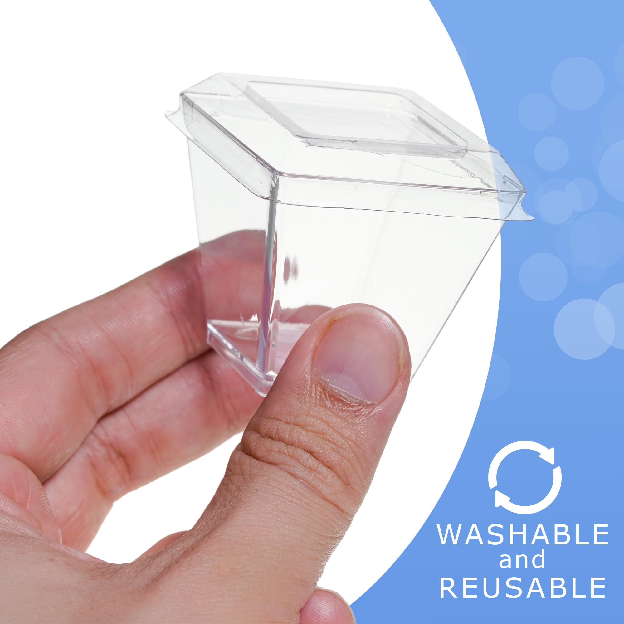 EURO CLASSIC Plastic Mini Dessert Cups/Bowls with Lids, Reusable 24 Pack, 2oz or 4oz - Image 3