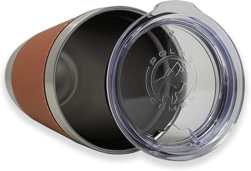 Miniatura 2 de LaserGram Vaso aislado al vacío de 20 onzas, bandera de México, grabado personalizado incluido (piel sintética, marrón oscuro)