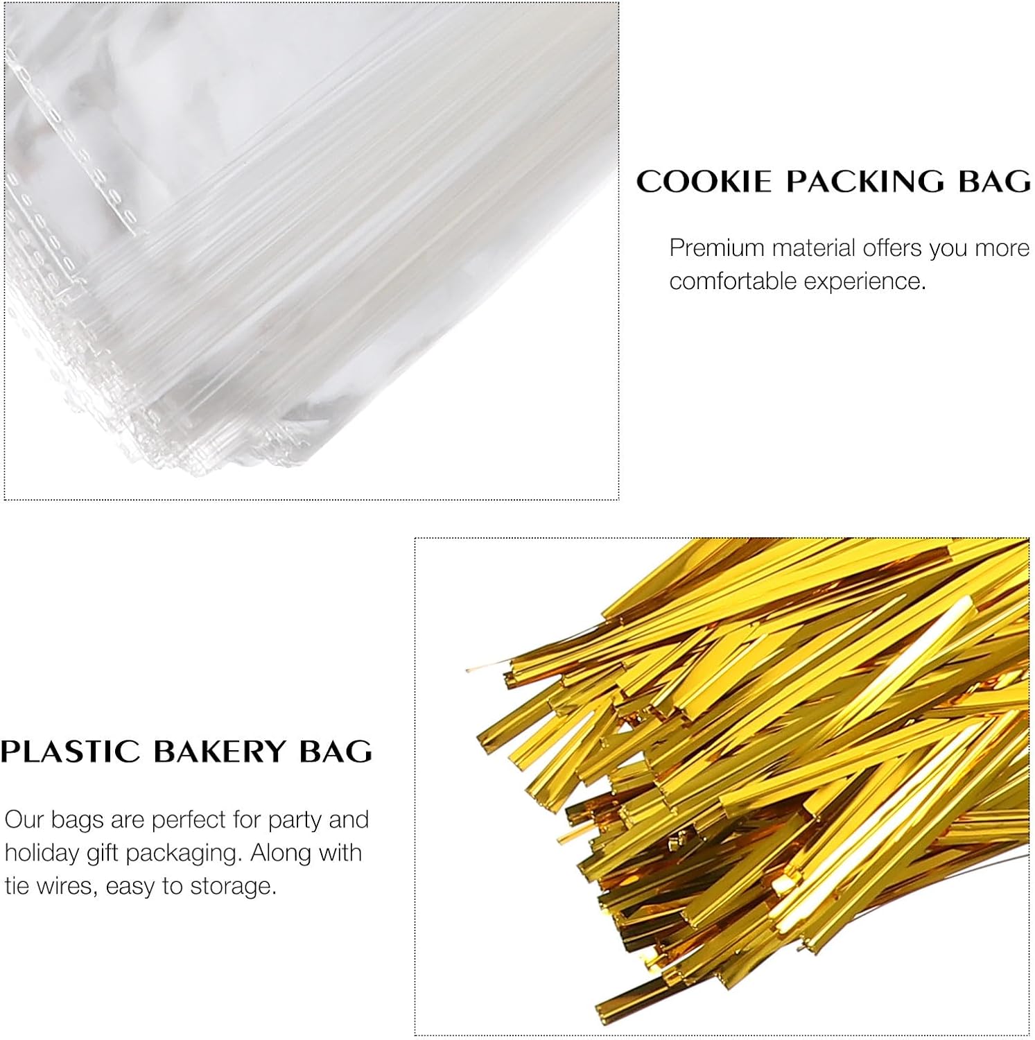 100pcs Plastic Baking Packing Bags for Biscuits Xmas Halloween Season image 3