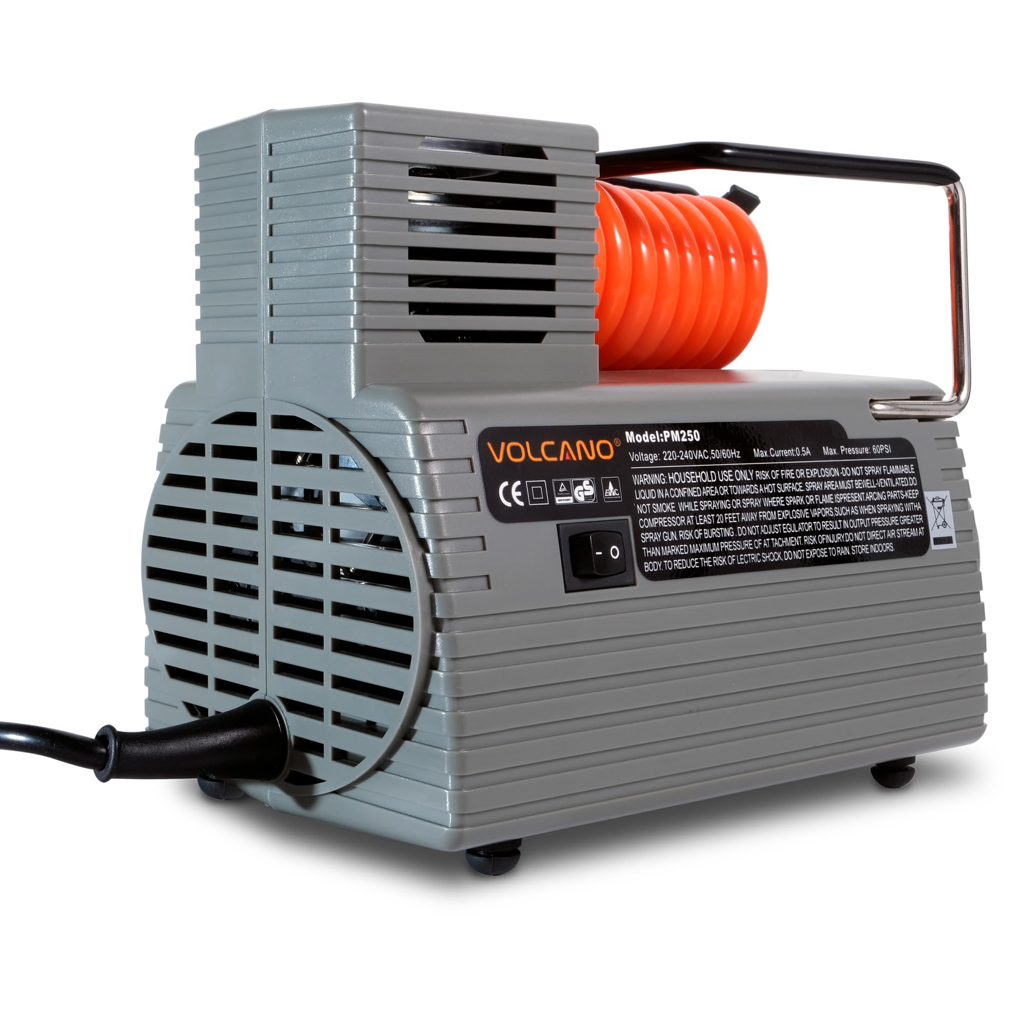 Cannon Sports Pompa elettrica di gonfiaggio a sfera da 240 V con manometro, potente compressore senza olio da 1/8 HP, gonfia palloni, pneumatici, galleggianti per piscina, materassi ad aria e altro
