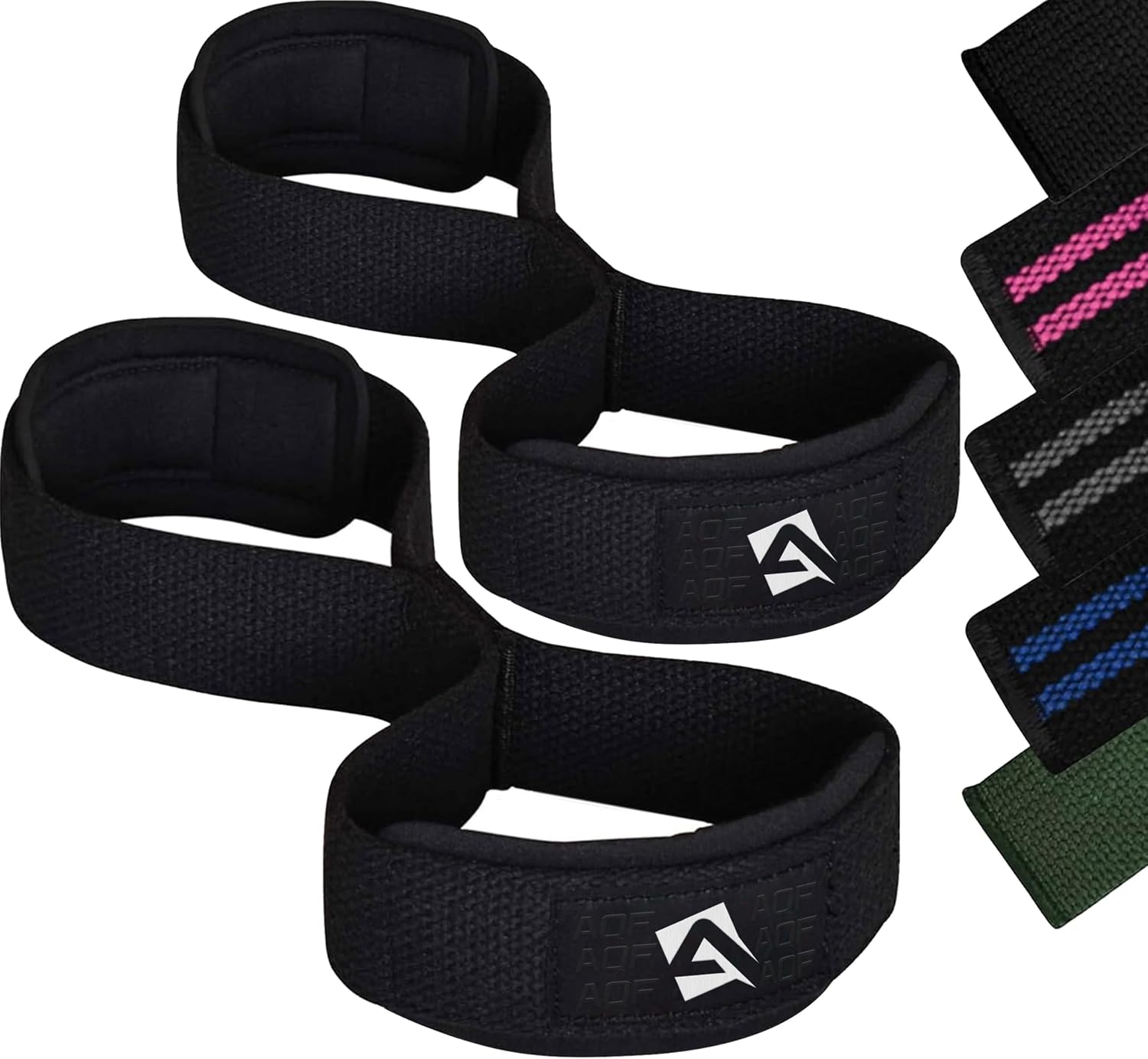 AQF figure-8 cotton straps with padded neoprene wrist support