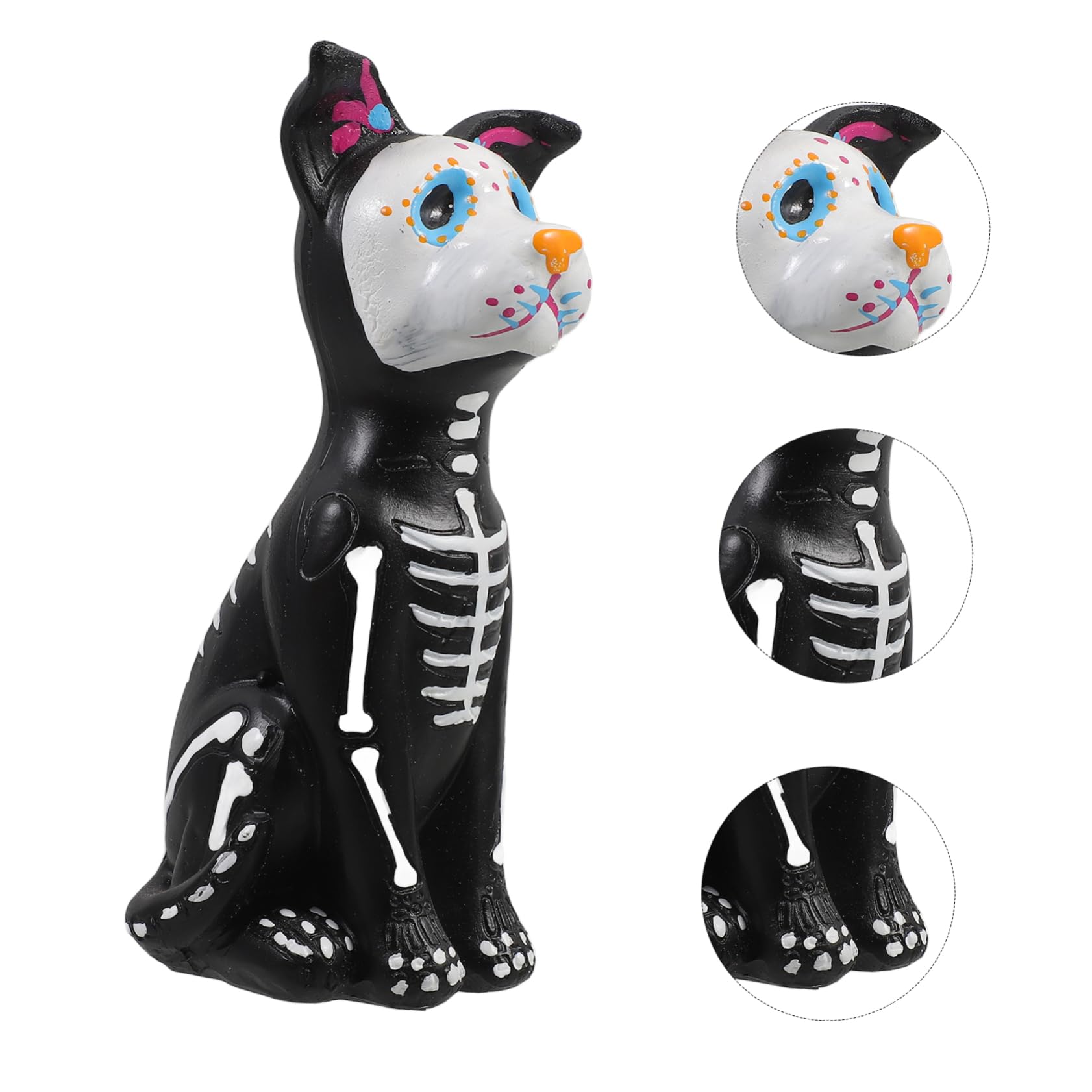 BESTonZON 5 Stück Halloween Resin Hund Statue Tierfigur für Tischdeko Leichter Handbemalter Party Dekoartikel Geeignet für Innen und Außendekoration Kreatives Foto Accessoire