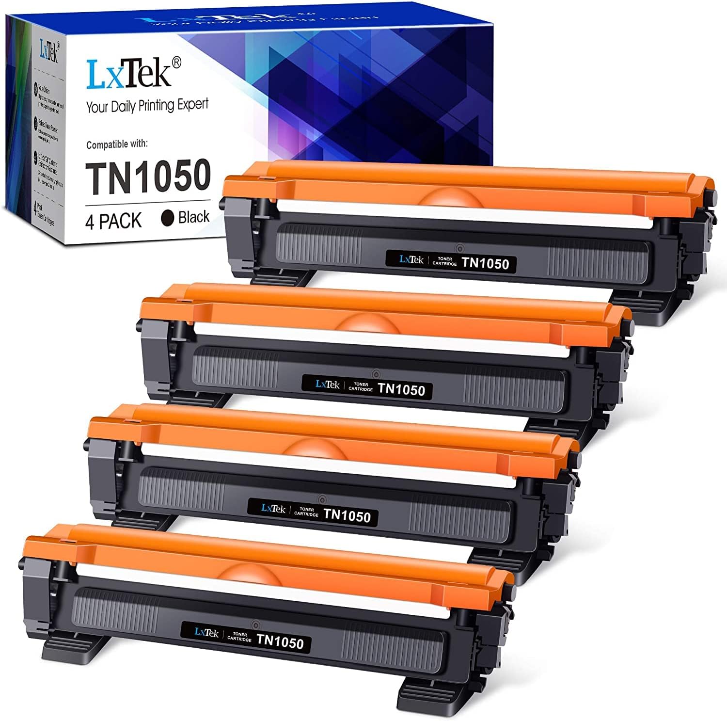 LxTek Compatibele Toner Vervanging voor Brother TN1050 TN-1050 TN 1050 voor  Brother HL-1110 DCP-1510 DCP-1610W DCP-1612W HL-1112 DCP-1512 HL-1210W  HL-1212W MFC-1910W MFC-1810 (4 zwart) : Amazon.nl: Elektronica