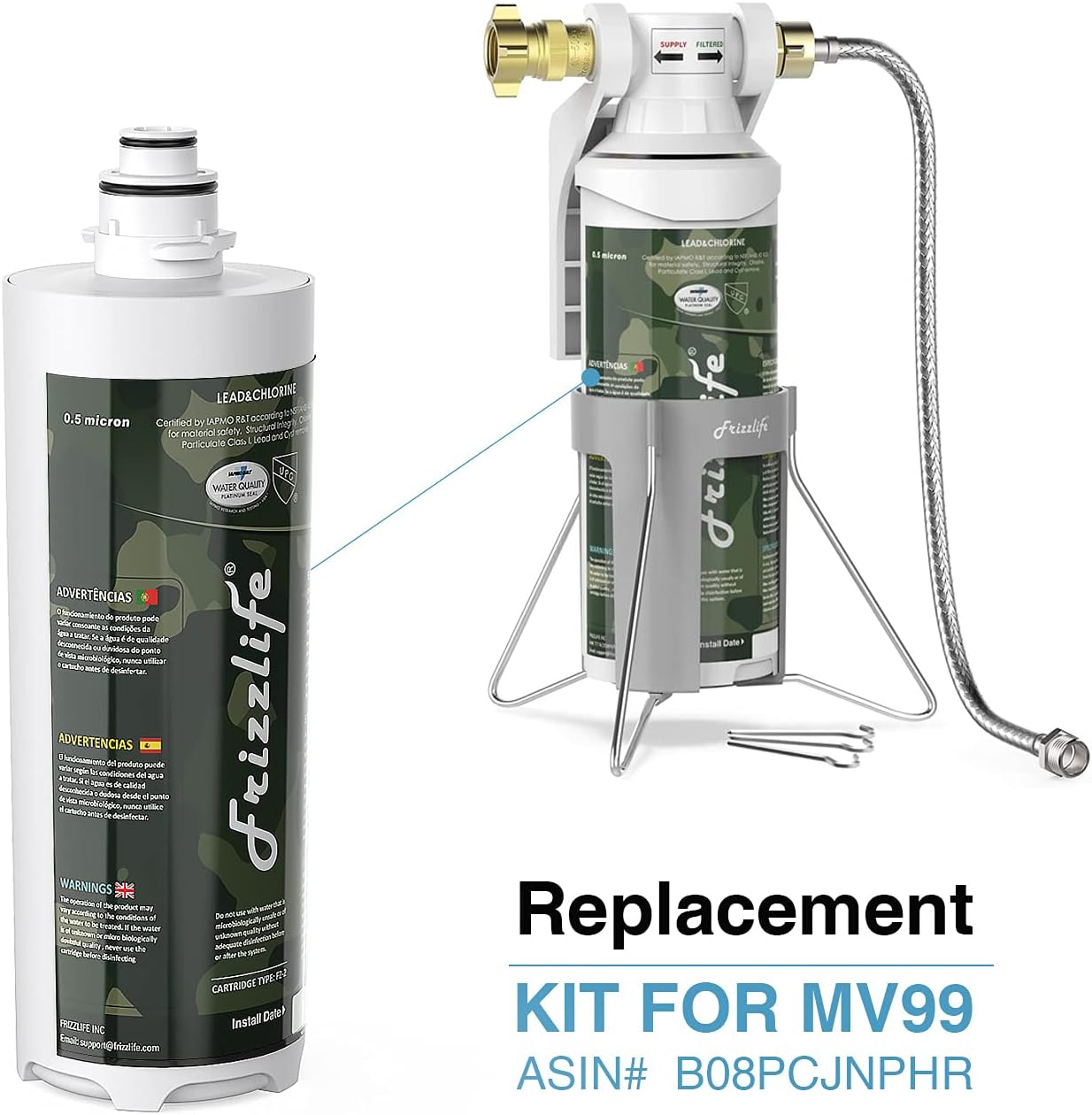 Frizzlife MV99 Replacement Filter Cartridge With FZ-2 Filter Cartridge Inside - Image 2