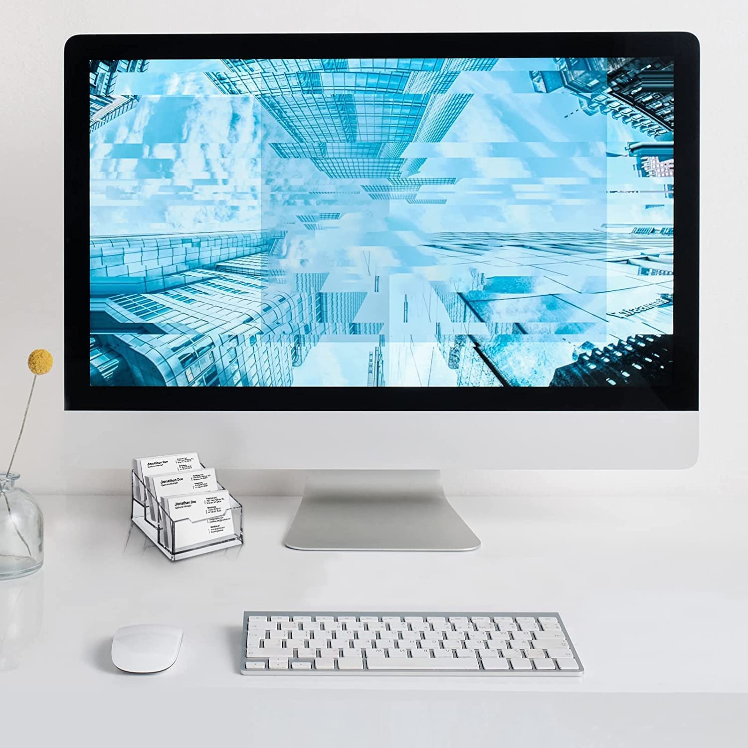 Portabiglietti Da Visita In Legno Faggio 3 Livelli - Espositore Da Tavolo Per Ufficio, Fiere E Eventi - Foto 12