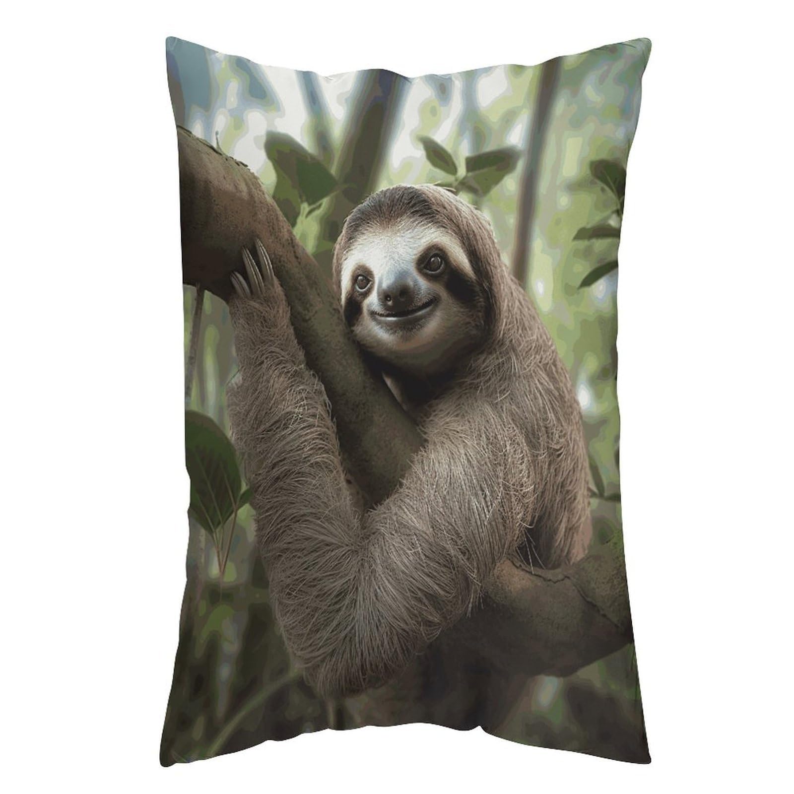 LDGSUPH Sloth Animal Pillow Cases Soft Pillowcase with Invisible Zipper Wrinkle Resistant Pillow Covers Breathable Removable Pillow Protector for Bed Sofa Car 16 "x24