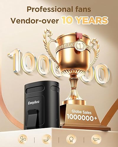 Vista 17 de Mini ventilador de mano EasyAcc USB, ventilador de escritorio pequeño personal portátil, ventilador de mesa con ventilador eléctrico plegable