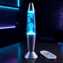 Reluen LED Liquid Motion Lamp 16 in, Remote Control, 17 Color Night Light