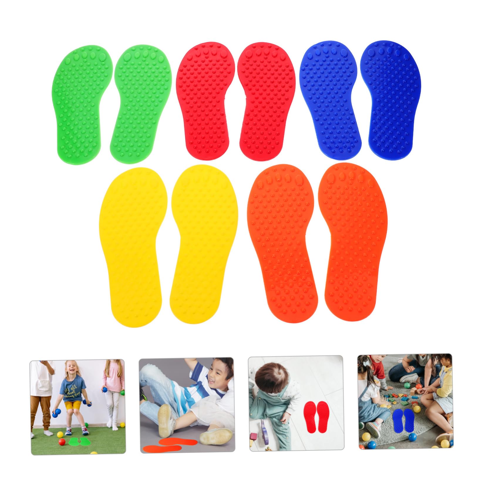 Abaodam 5pares Sensoriales Huellas Táctiles para Entrenamiento De Pies Juguetes Infantiles para Coordinación y Equilibrio Uso Interiores y Exteriores para Guarderías y Hogares