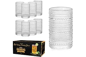 Hobnail Drinking Glasses Set of 8