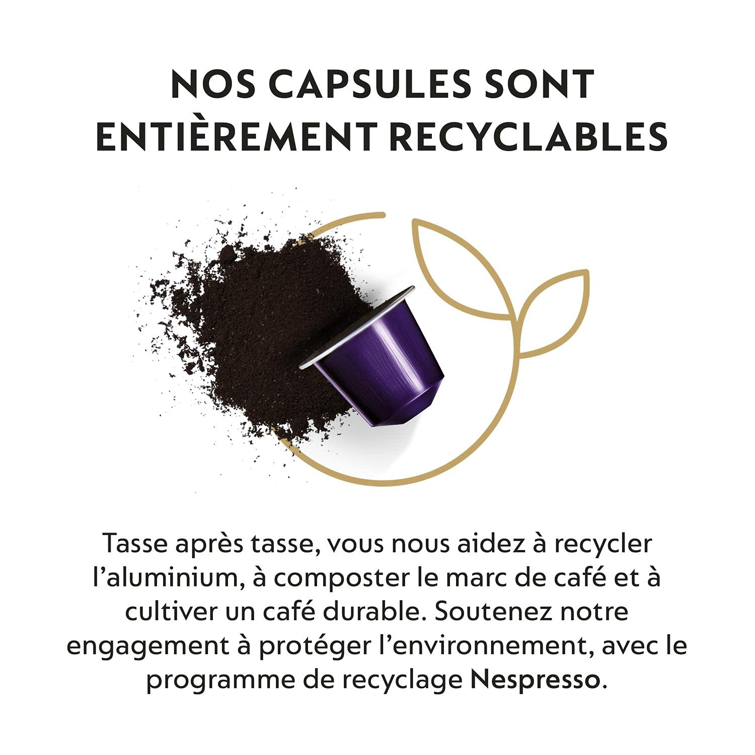 Nespresso Original - Paquete de 50 cápsulas de café descafeinado Arpeggio Decaffeinato - Intensidad 9 - Para Ristretto, Espresso & Cappuccino Receta Leche - (5 estuches de 10)
