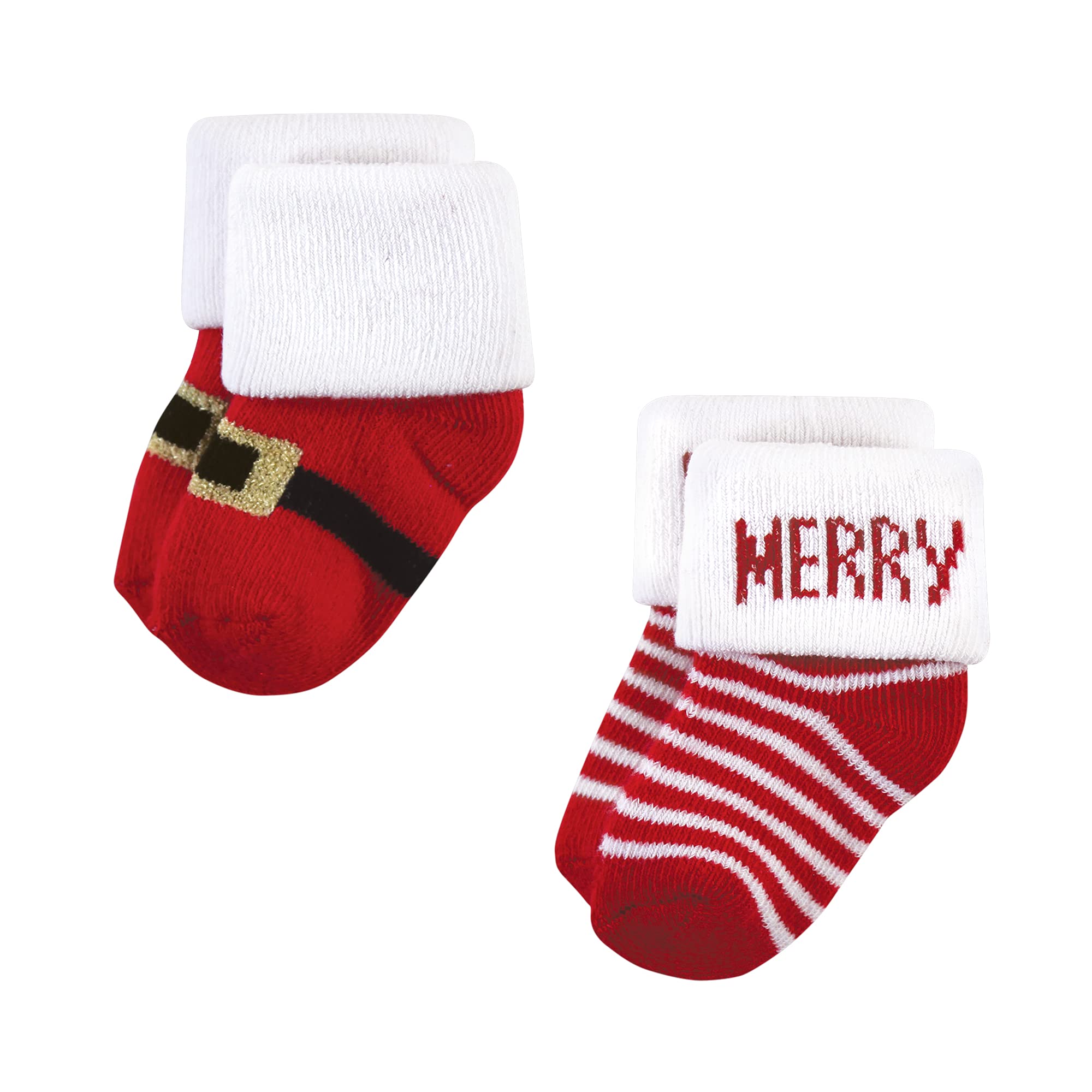 Hudson baby Cotton Rich Newborn and Terry Socks Calcetines Unisex de algodón para recién Nacido y Rizo, días de Navidad, Meses, (12 Days of Christmas), 12-24 Months (Pack Bebés