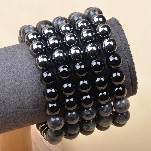 Vista 561 de MASSIVE BEADS Pulsera elástica de yoga hecha a mano con piedra natural, cristal curativo, energía, regalos para adultos unisex de 0.157 in, 0.236