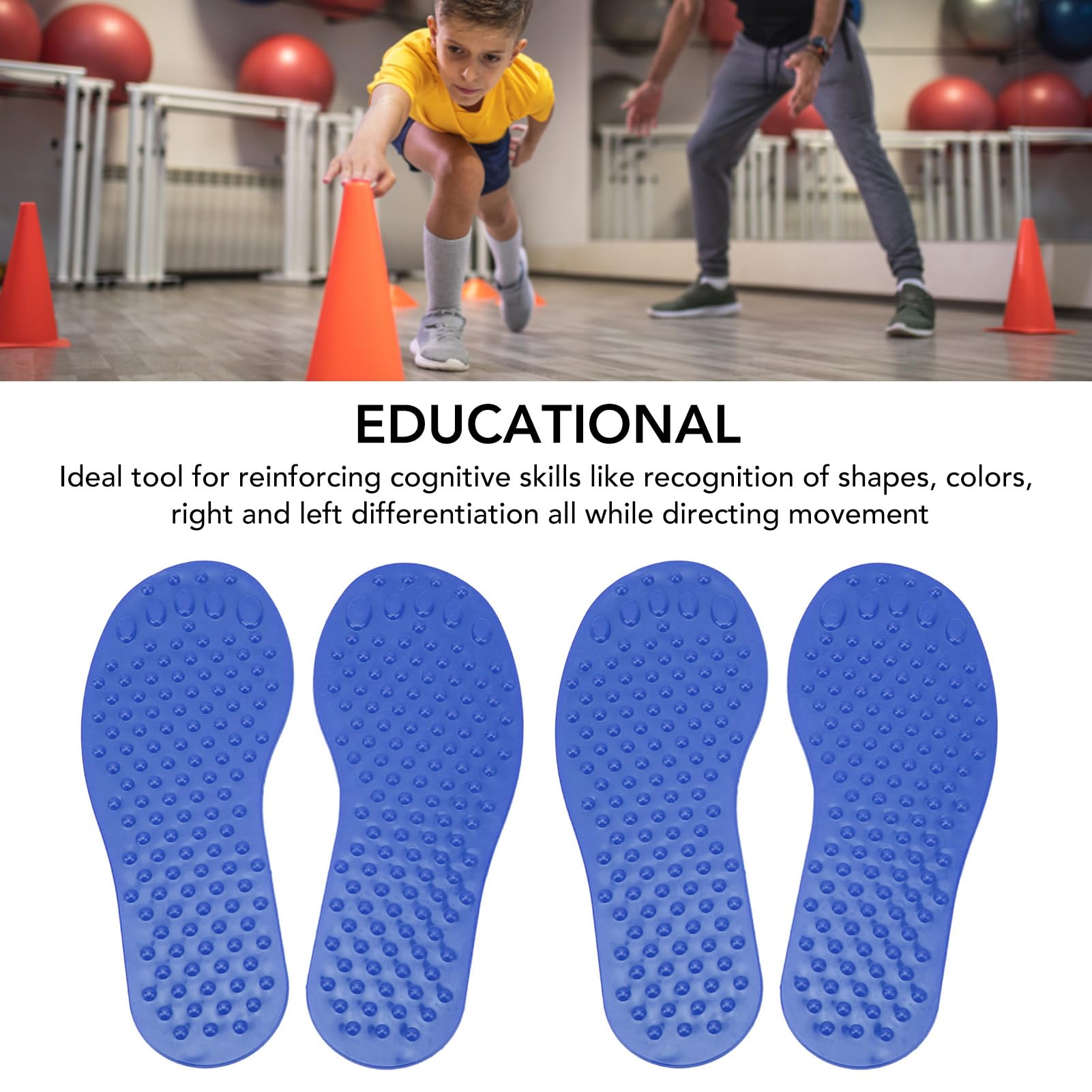 Honio Foot Shaped Floor Markers, Fun Exercise 2Pair Feet Markers for Kindergarten