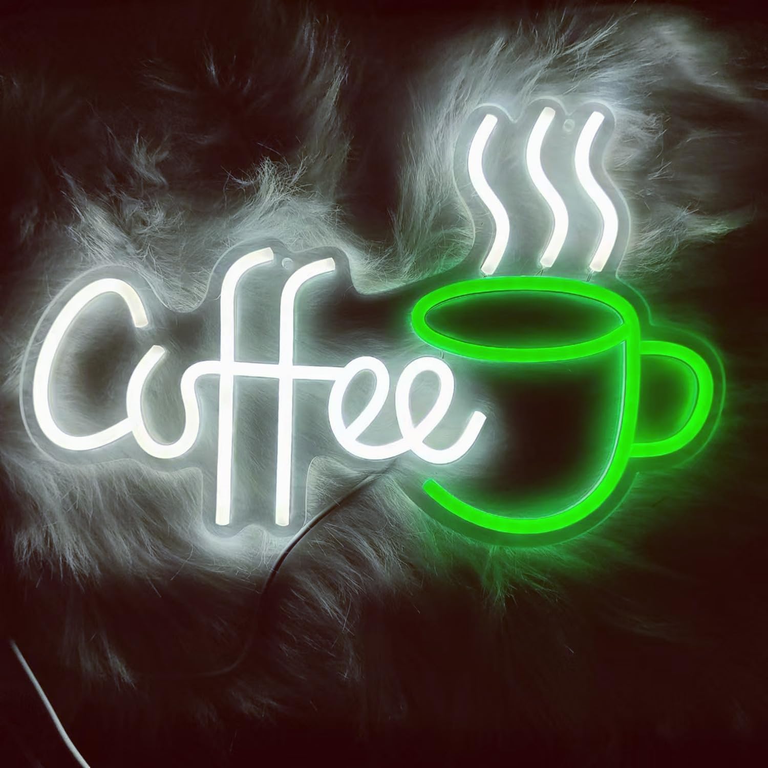 Coffee Bar Sign Wall Decor,LED Coffee Neon Light up Signs for Coffee Station Decor,Coffee Decorations for Coffee Bar Kitchen Decor Accessories,with Dimmable Switch and Hanging Chain,5V USB Powered - Image 3