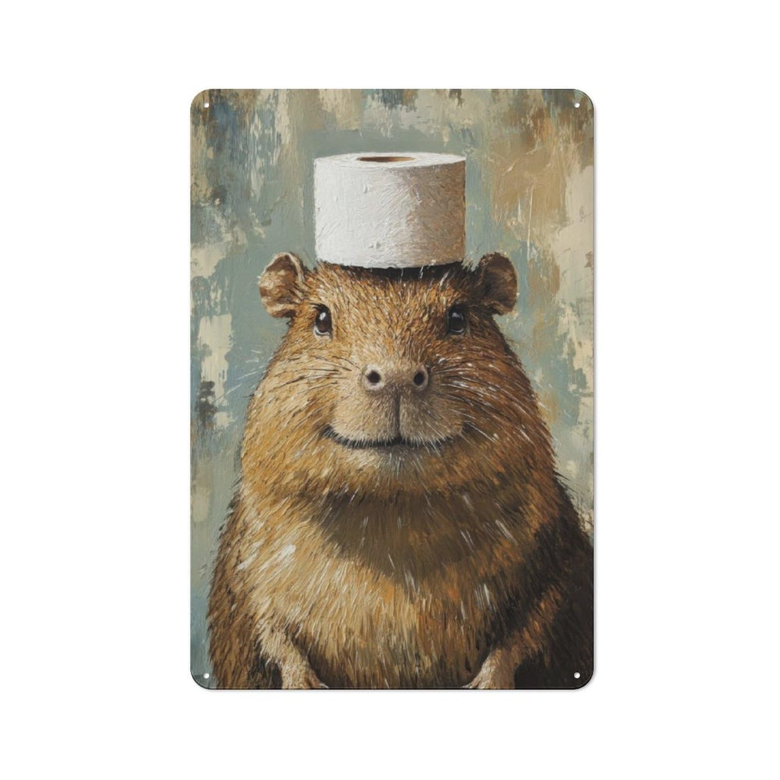 Junmoney Toilet Paper Hat Retro Tin Sign 30X20cm Featuring For Home Bar Wall, For Collectors Decorating Home Bars And Entertaining Spaces