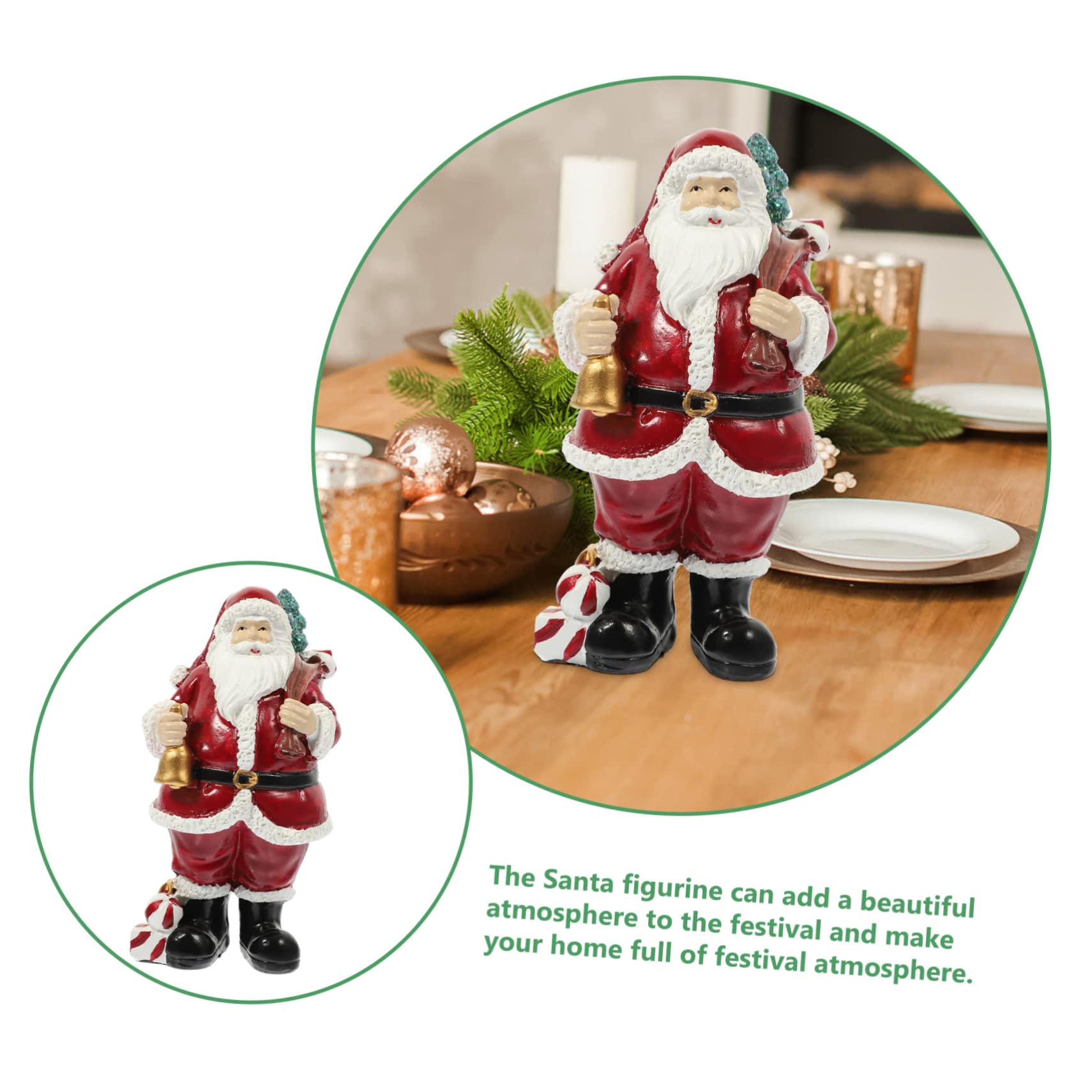 PRETYZOOM 2 Pz ornamenti di babbo natale natale regalini natale statuina natalizia da tavolo decorazione natalizia con renne statuina di Babbo Natale statua in resina di babbo natale