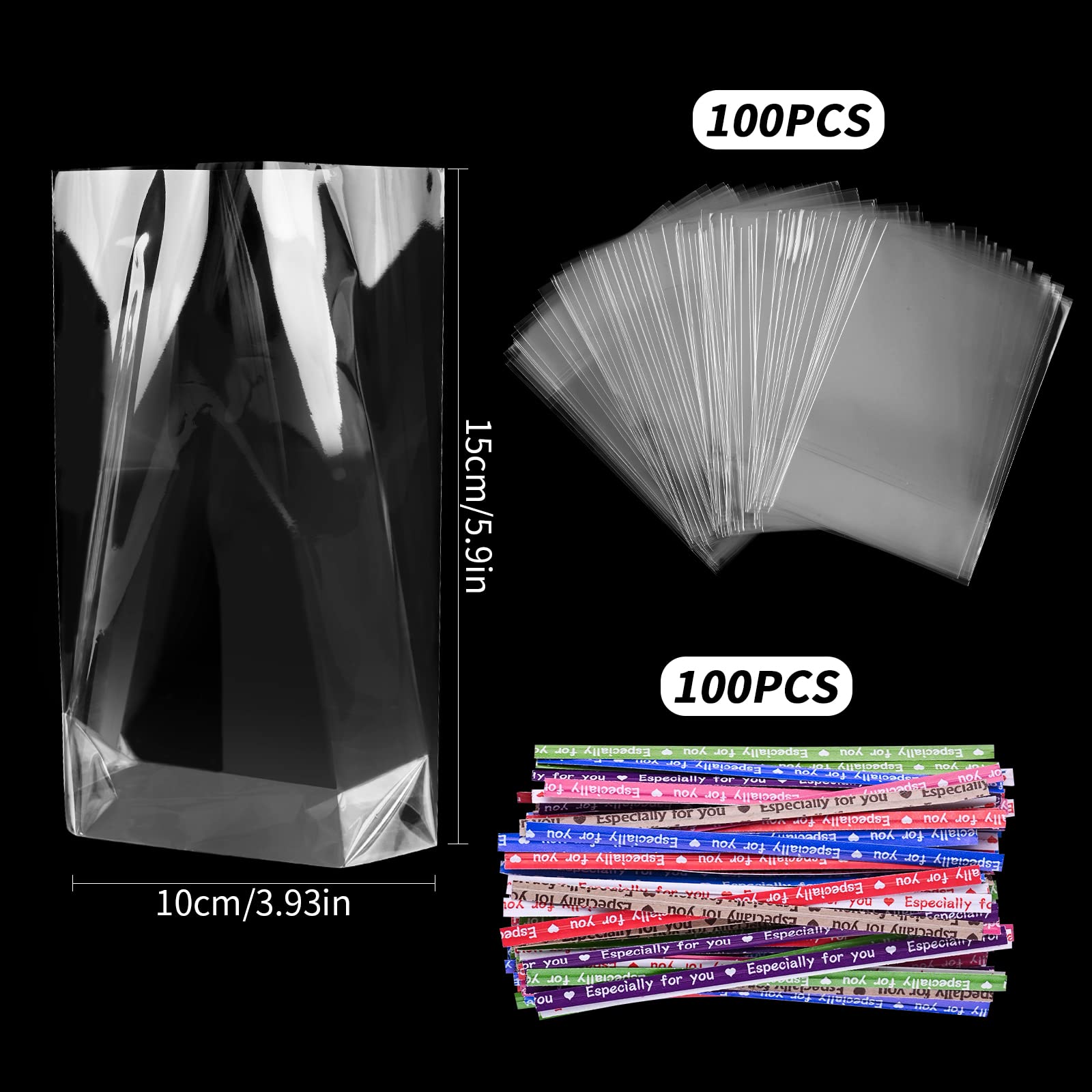 Zellophantüten Transparent – 100 Stück, 10,2 X 15,2 Cm, Selbstklebend & Wiederverschließbar Für Karten, Fotos, Schmuck