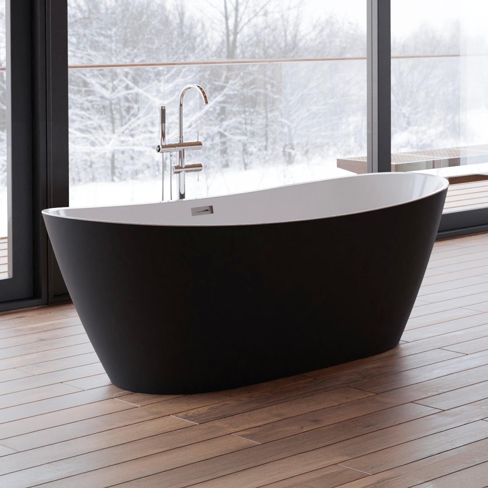 SPALINA Venecia Noire - Bañera exenta Oval L. 170 x l. 80 cm