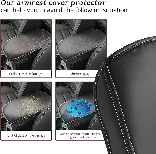 Miniatura 6 de Almohadilla para reposabrazos de consola central de automóvil apta para Mazda CX-5 CX5 CX5 2018 2019 2020, funda de caja de asiento automotriz para