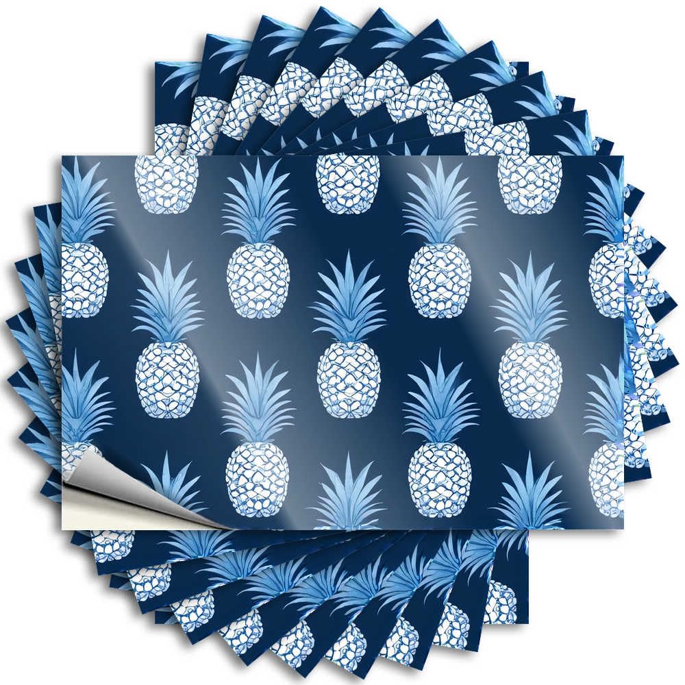 Fzfn Boys Colour Bedroom Accessories Hat Bumper | Blue Pineapple Pattern Background Square For Autumn Decor(12X18cm)