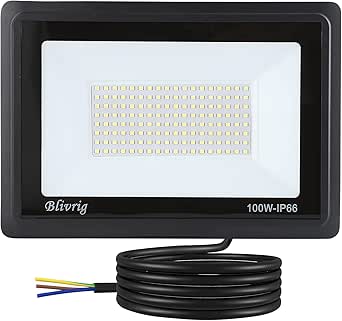 Indmird Faretto LED 100W Esterno 10000lm 6500K IP66 – 2 Pezzi Con Spina Per Giardino E Garage - 2
