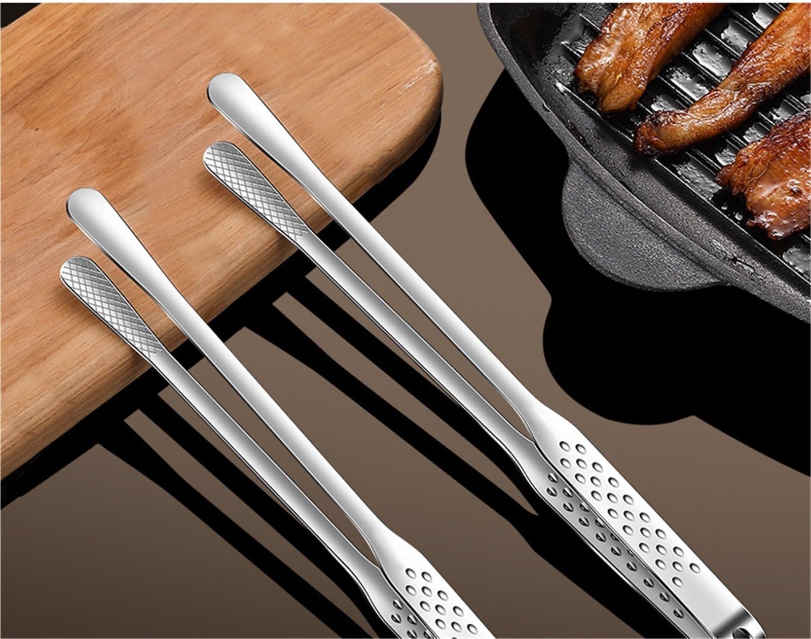 Szczypce do Chleba, Koreańskie Szczypce Do Grilla Gorących Garnków Ze Stali Nierdzewnej, Odpowiednie Gotowania, Przenośne Przybory Kuchenne Pieczenia, Grillowania(23cm)