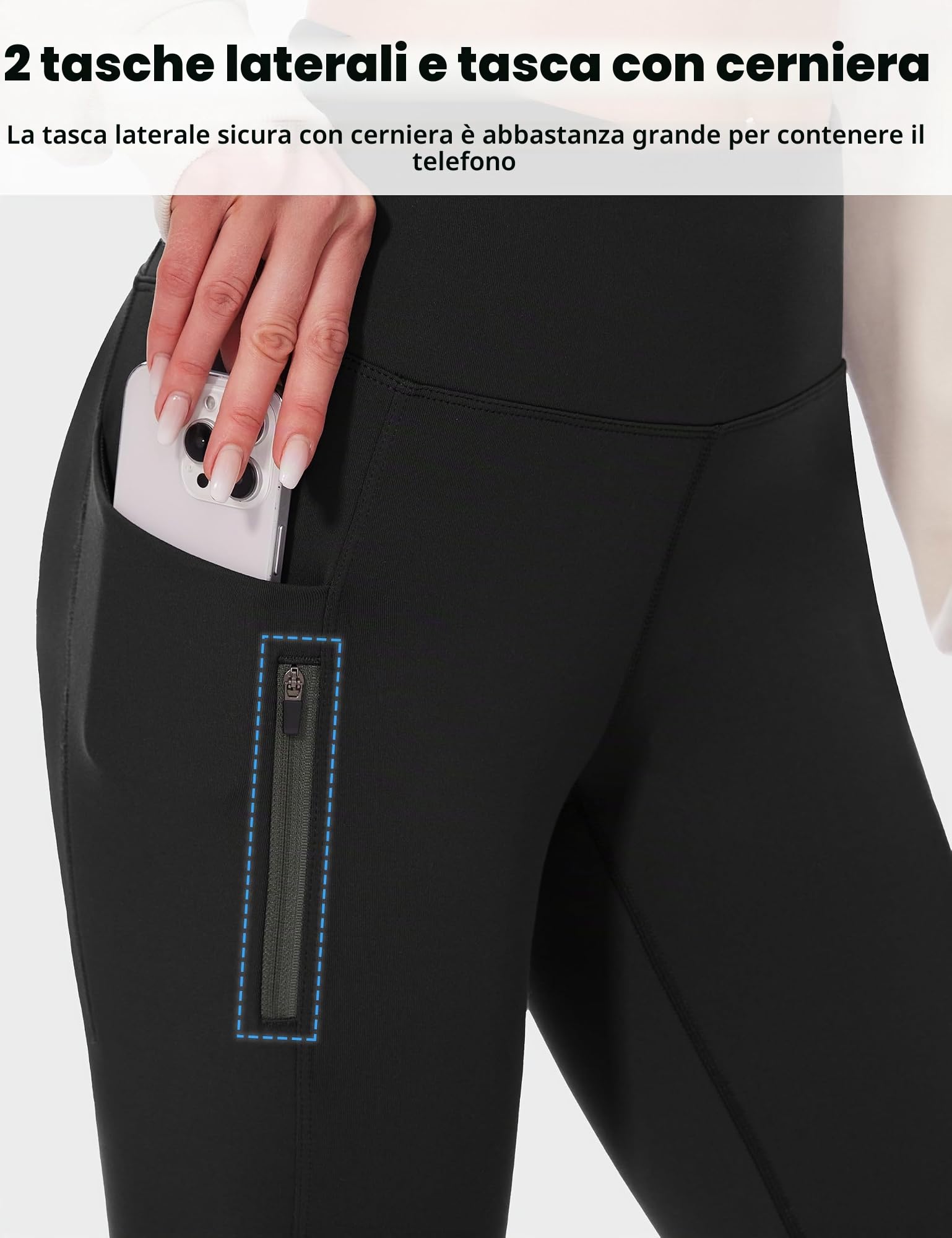 Desol Pantaloni da trekking da donna, foderati in pile, invernali, a vita alta, impermeabili, termici, con tasche con cerniera