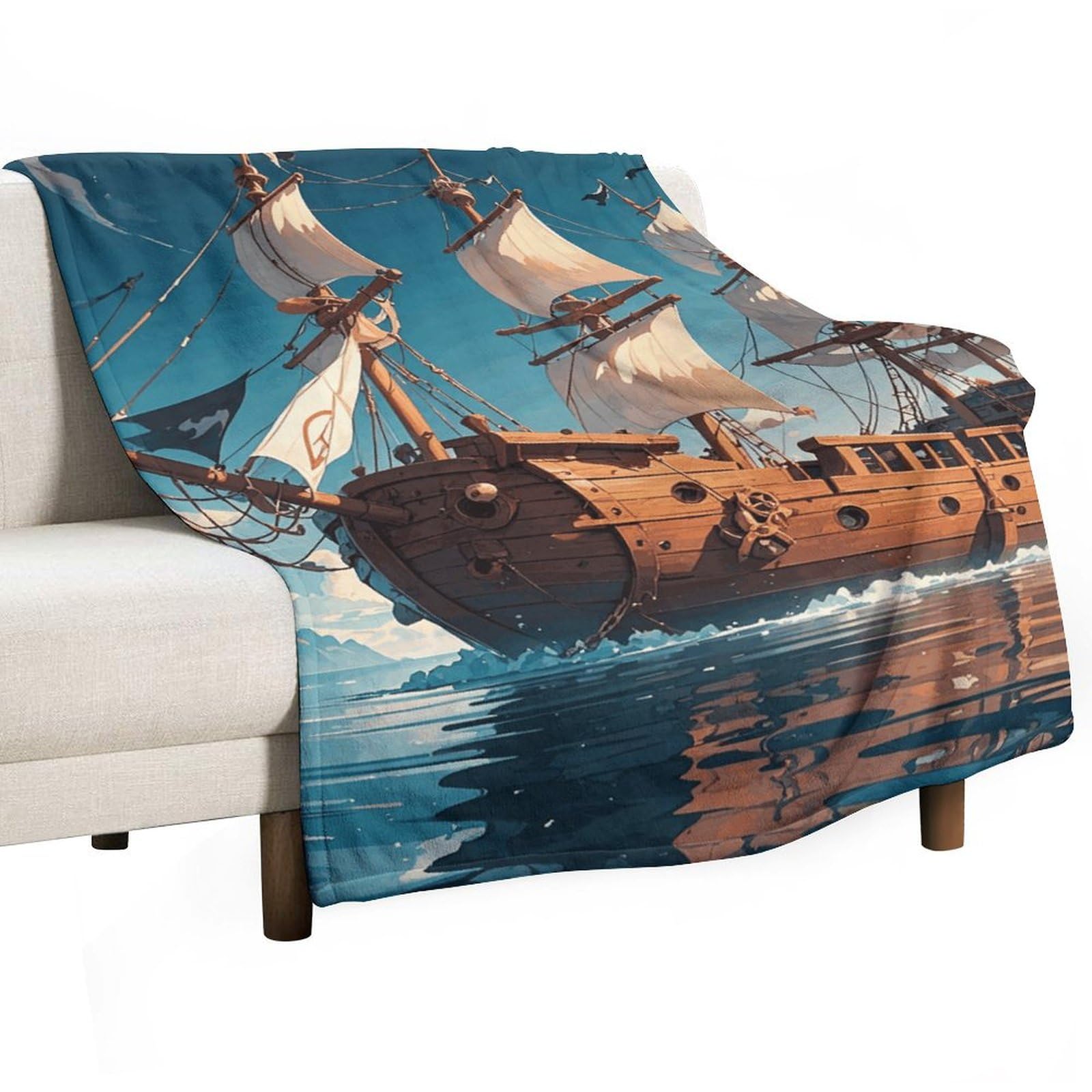 Couverture en flanelle 167x228 cm douce et légère pour canapé