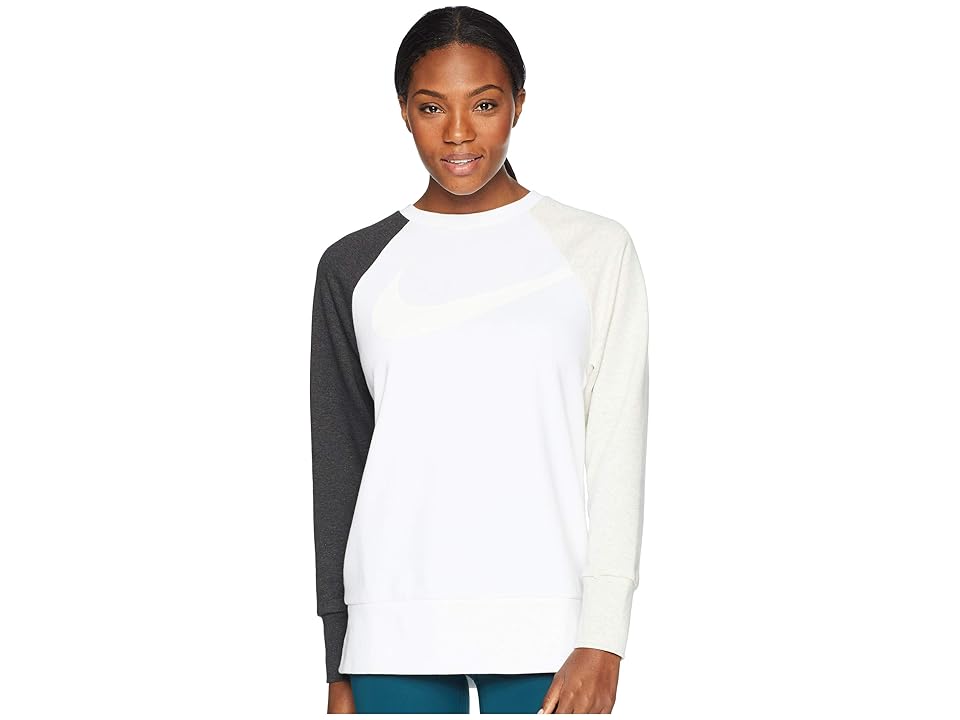 

Nike Dry Swoosh Crew Top (White/Black Heather/Clear) Women's Sweatshirt