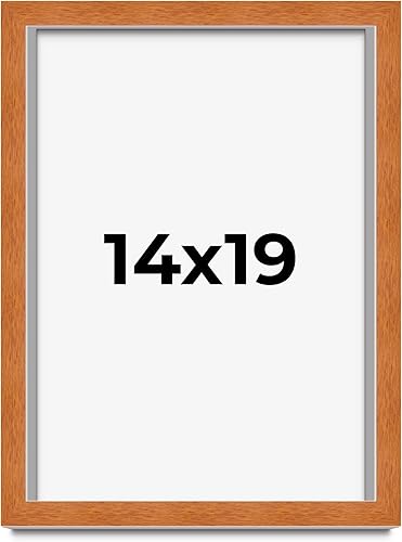 Miniatura 218 de Marco marrón de 18 x 24 pulgadas, marco de madera maciza de nuez de miel, ancho de moldeo de 0.875 pulgadas, profundidad de rabo de 0.875 pulgadas