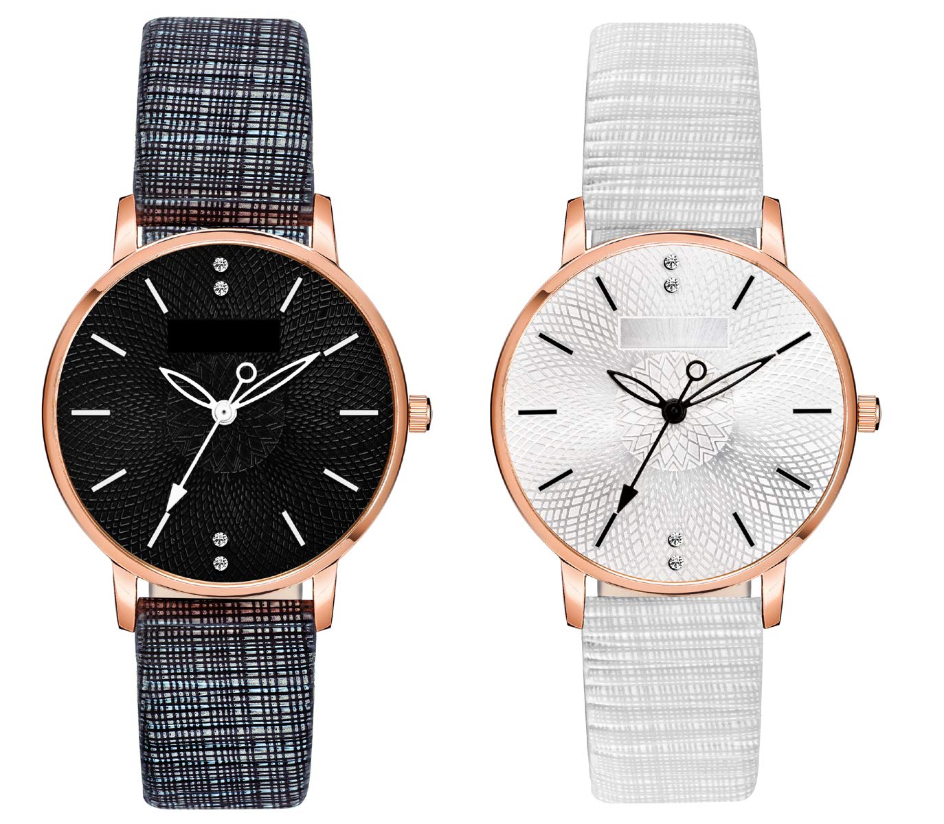 CLOUDWOOD Analog Ladies Wrist Watches Combo Set of Watch for Women Girls (Black and White Colored Dial Strap) -MT312-13 (B08V5711QZ) Amazon Price History, Amazon Price Tracker