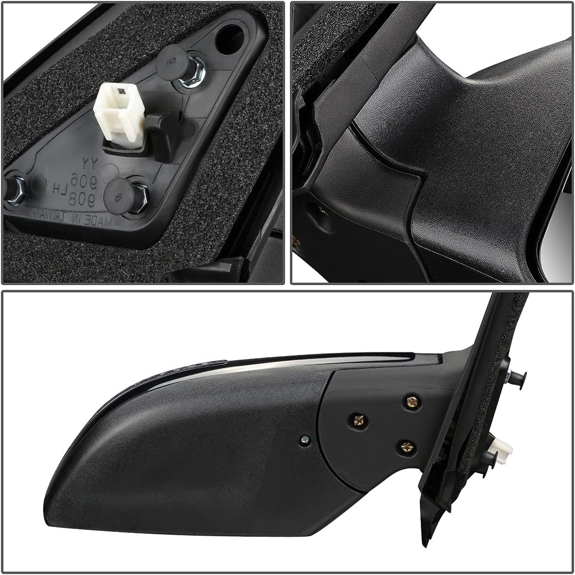 DNA Motoring OEM-MR-NI1321210 Heated Powered Adjustment Right Passenger Folding Side Mirror w/Turn Signal Compatible with 2008-2013 Altima