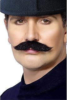 Smiffys Tales of Old England London Bobbie Tash, Black Self Adhesive, Historical Fancy Dress, Historical Dress Up Cosmetics & Disguises.