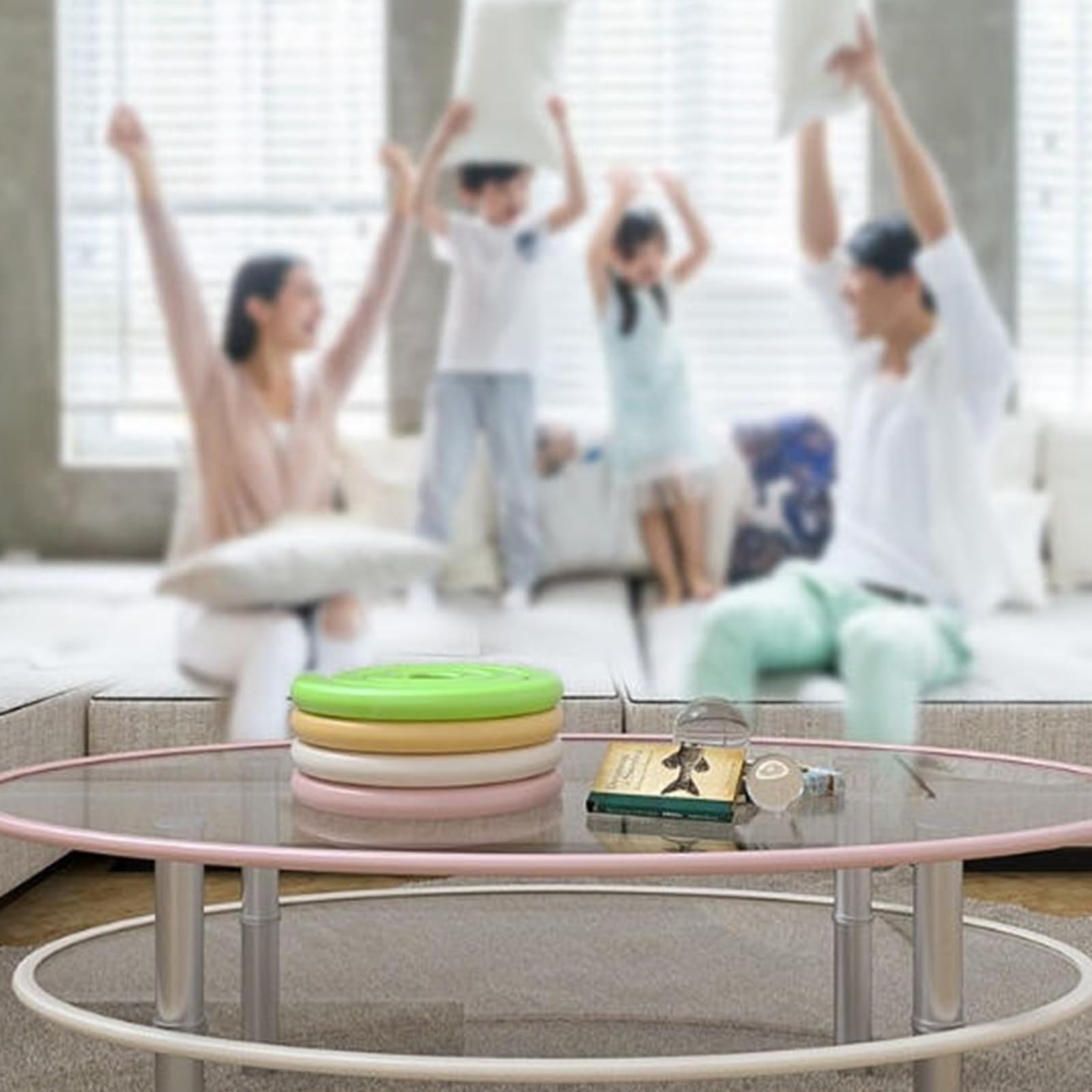 Protezione degli Angoli dei mobili, Paraspigoli in Gomma Multicolor 200x2x0.6cm(Pink)
