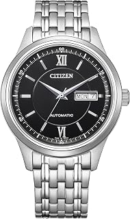 Citizen 手表 机械式 自动上弦 防水 NY4050-62E 男士 银色, 黑色, 手链类型