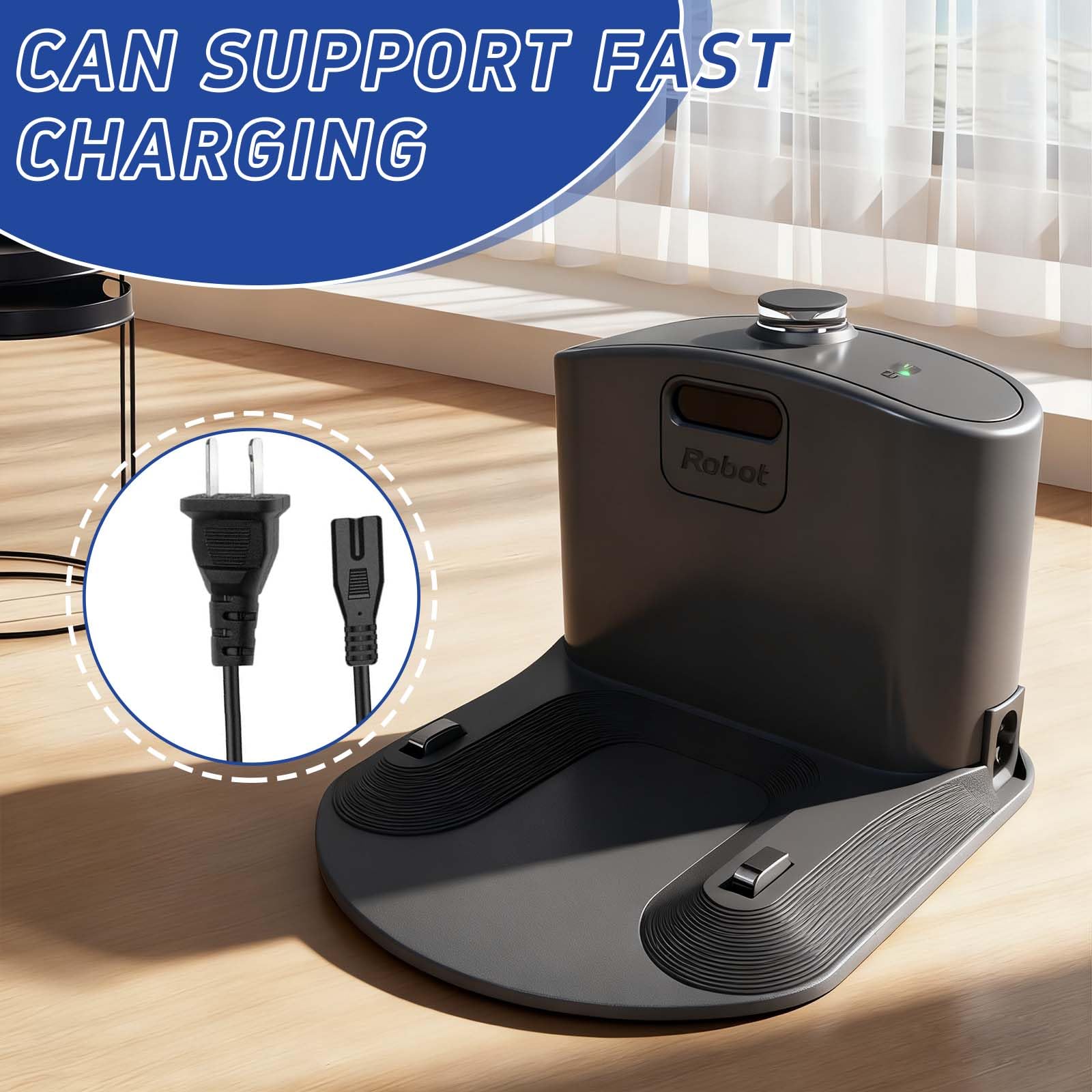 Base de carga de carga, estación de acoplamiento con cable de carga compatible con Roomba para iRobot Roomba e5 e6 i1 i3 i4 i6 i7 i8 500 600 700 800 900 Series