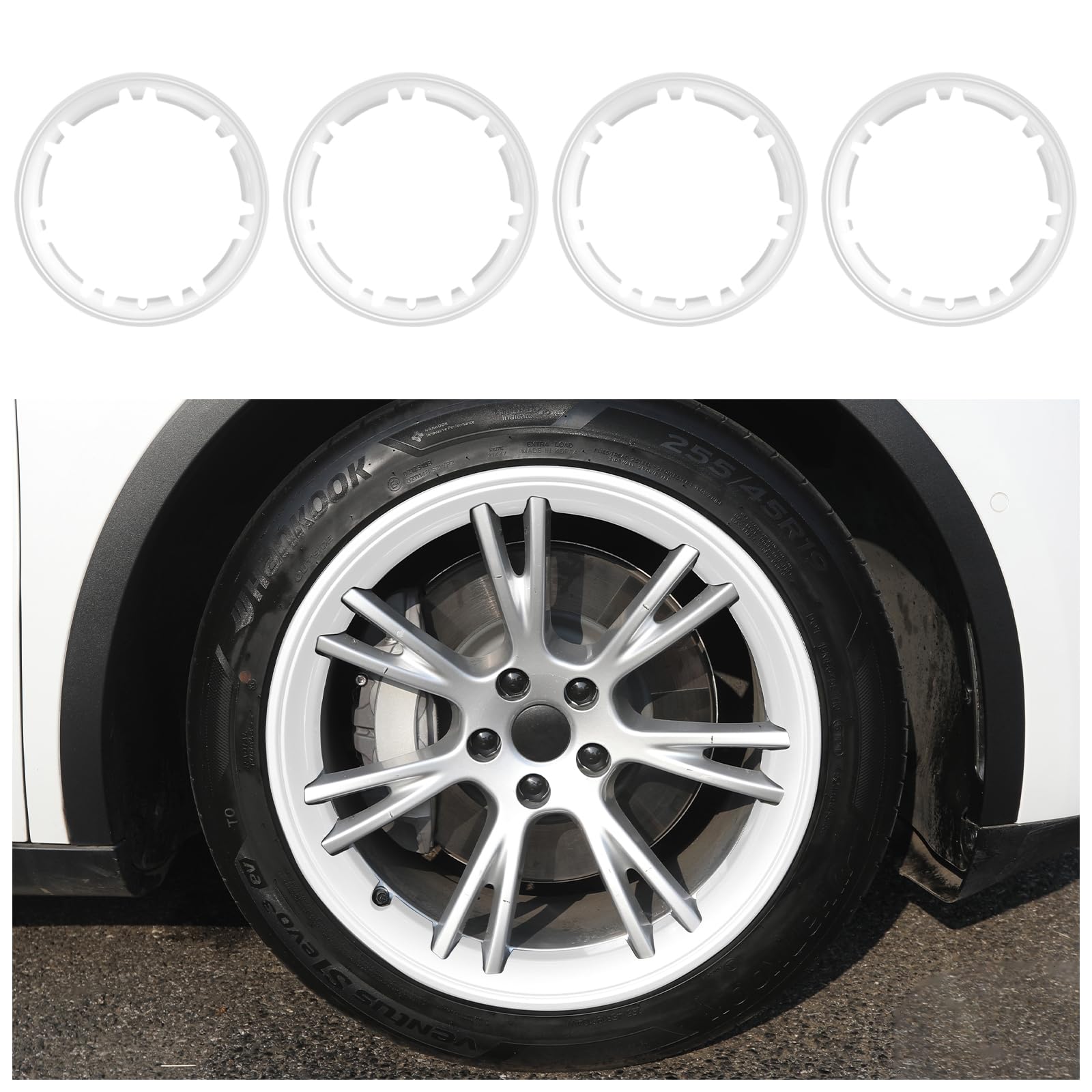 for Tesla Wheel Protector, 19 Inch Model Y (2020-2024) Wheels Rim Protectors,4PCS Rims Protectation,Car Performance ABS Accessories for Curb Rash and Scratch Prevention
