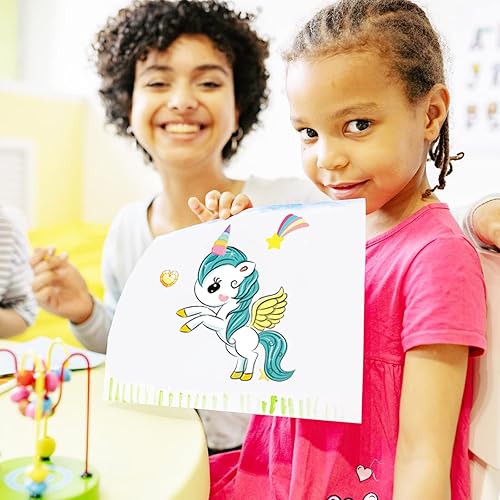 Miniatura 3 de 24 hojas de 8.27 x 5.9 pulgadas, haz tus propios unicornios adhesivos para niños pequeños, haz una cara para niños, regalos de fiesta para