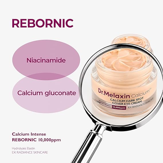 Dr.Melaxin Calcium Dark Spot Eye Cream 15g Niacinamide & Calcium Gluconate Eye Cream for Dark Circles, Under Eye Bags & Sagging | Hydrolyzed Elastin EX Volume Firming | Korean Eye Cream