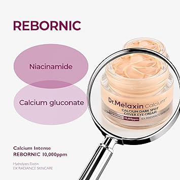 Dr.Melaxin Calcium Dark Spot Eye Cream 15g Niacinamide & Calcium Gluconate Eye Cream for Dark Circles, Under Eye Bags & Sagging | Hydrolyzed Elastin EX Volume Firming | Korean Eye Cream
