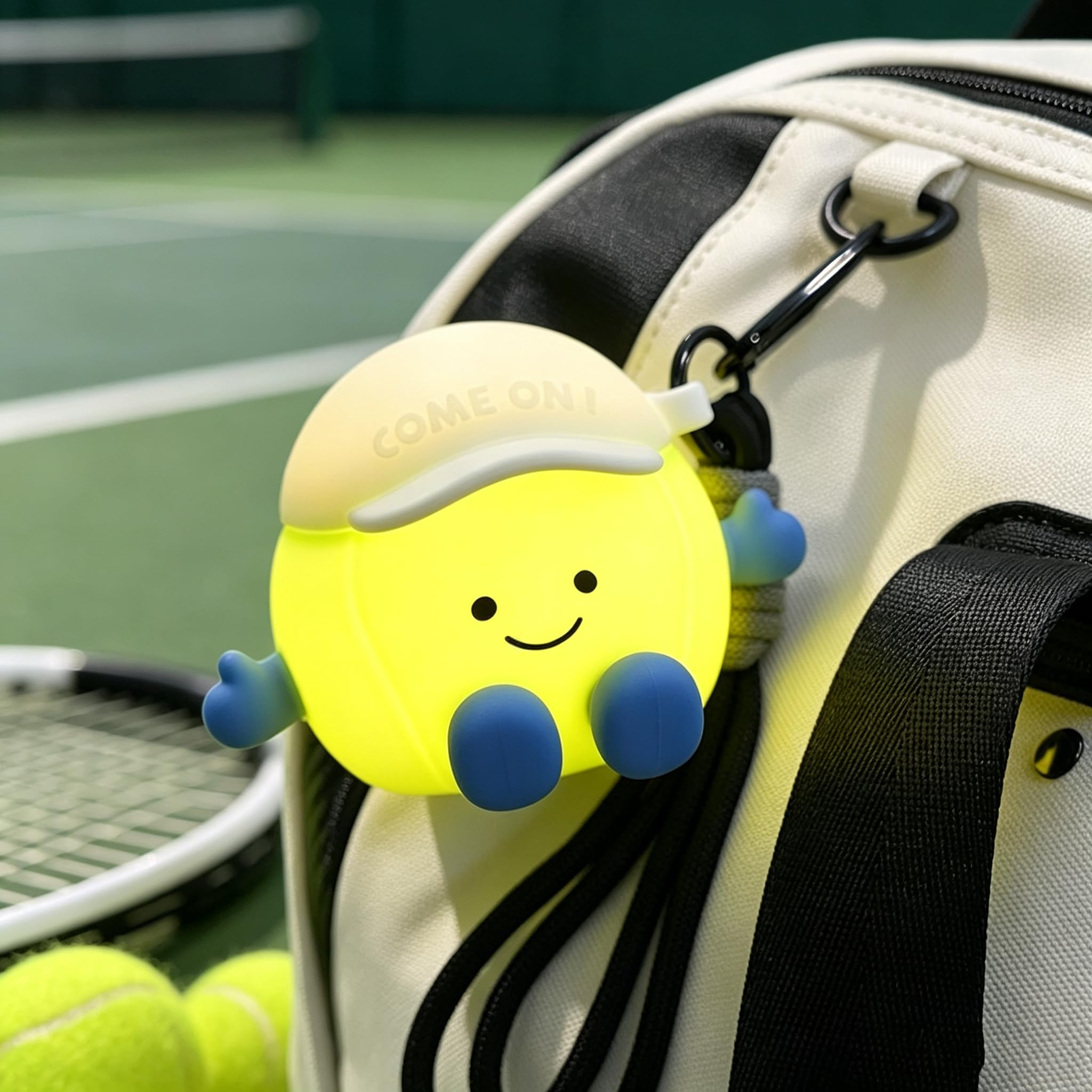 Tennis Night Light, Cute Silicone Rechargeable RGB Lamp, Bag Charm Gift