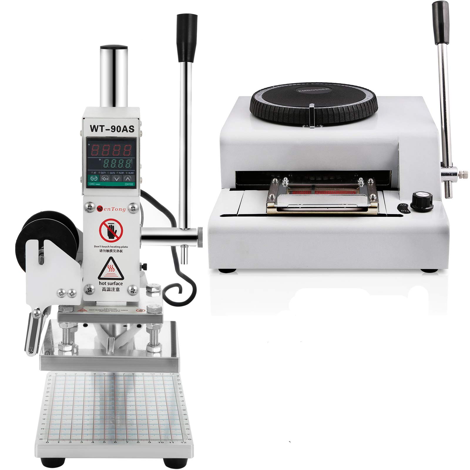 VEVOR 72 Character Manual Embossing Machine and Hot Foil Stamping Machine 5x7cm with Full Scale & Po