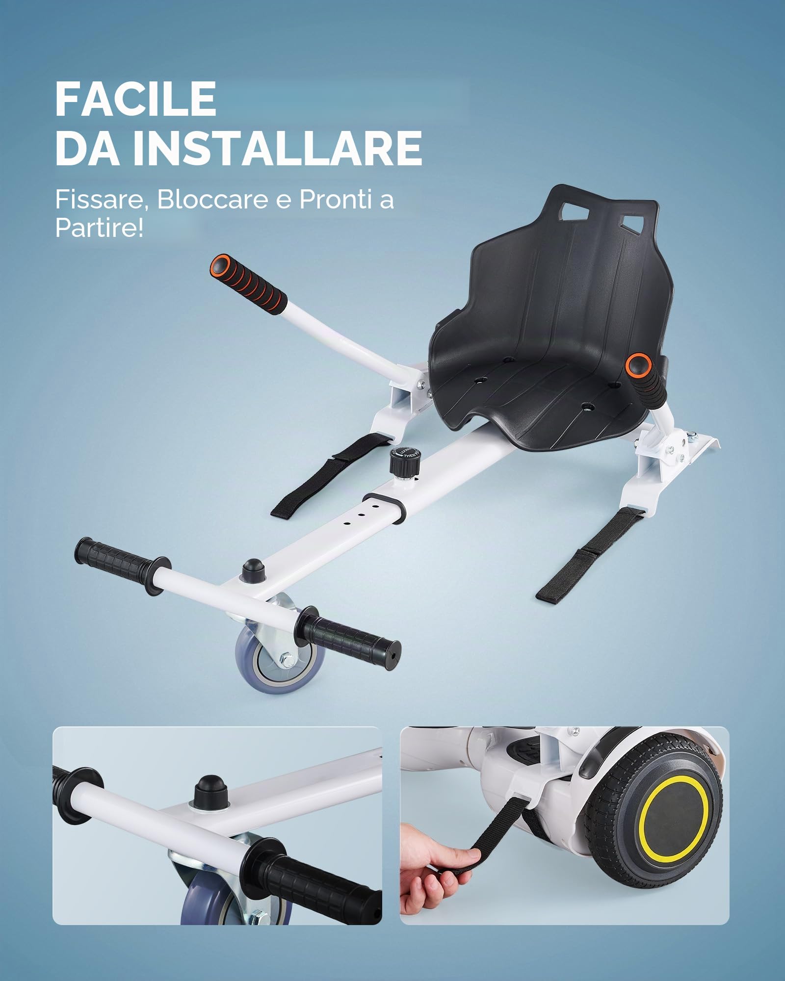 CO-Z Go-Kart Hovercart Regolabile per Hover Balance Board da 16.5 cm 20.3 cm 24.5 cm, Gyro Kart Monopattino Elettrico Accessori di Scooter a Bilanciamento Automatico
